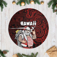 Hawaii Aloha Santa Claus Funny Polynesian Tattoo Tree Skirt Red Color LT03 Casual Red - Polynesian Pride