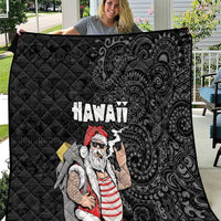 Hawaii Aloha Santa Claus Funny Polynesian Tattoo Quilt Black Color LT03 Black - Polynesian Pride