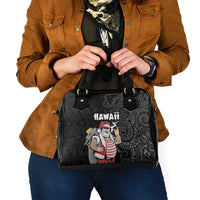 Hawaii Aloha Santa Claus Funny Polynesian Tattoo Shoulder Handbag Black Color LT03 - Polynesian Pride