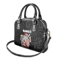Hawaii Aloha Santa Claus Funny Polynesian Tattoo Shoulder Handbag Black Color LT03 - Polynesian Pride