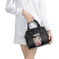 Hawaii Aloha Santa Claus Funny Polynesian Tattoo Shoulder Handbag Black Color LT03 - Polynesian Pride