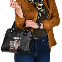Hawaii Aloha Santa Claus Funny Polynesian Tattoo Shoulder Handbag Black Color LT03 - Polynesian Pride