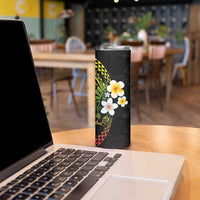 Hawaiian Hibiscus and Plumeria Polynesian Tribal Tattoo Skinny Tumbler Reggae Color LT03 - Polynesian Pride
