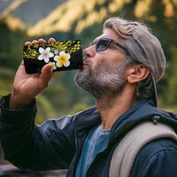 Hawaiian Hibiscus and Plumeria Polynesian Tribal Tattoo 4 in 1 Can Cooler Tumbler Yellow Color LT03 - Polynesian Pride