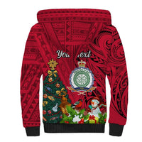 Personalised Niue Christmas Sherpa Hoodie Coat of Arms and Polynesian Tattoo Xmas Element Christmas Red Vibe LT03 - Polynesian Pride