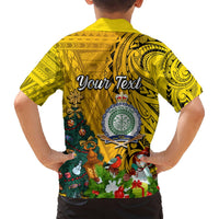 Personalised Niue Christmas Hawaiian Shirt Coat of Arms and Polynesian Tattoo Xmas Element Christmas Yellow Vibe LT03 - Polynesian Pride