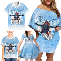 New Zealand Sky Diving Family Matching Off Shoulder Short Dress and Hawaiian Shirt Lets Get High LT05 - Polynesian Pride