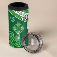 New Zealand And Ireland Rugby Custom 4 in 1 Can Cooler Tumbler Maori Tiki With Shamrock LT05 - Polynesian Pride