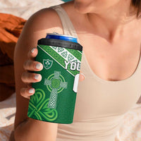 New Zealand And Ireland Rugby Custom 4 in 1 Can Cooler Tumbler Maori Tiki With Shamrock LT05 - Polynesian Pride