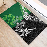 New Zealand And Ireland Rugby Custom Rubber Doormat Maori Tiki With Shamrock