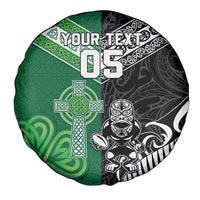 New Zealand And Ireland Rugby Custom Spare Tire Cover Maori Tiki With Shamrock LT05 - Polynesian Pride