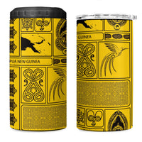 Papua New Guinea Heritage Motif 4 in 1 Can Cooler Tumbler Yellow Version LT05 One Size: 16 oz Yellow - Polynesian Pride