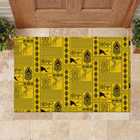 Papua New Guinea Heritage Motif Rubber Doormat Yellow Version LT05 Yellow - Polynesian Pride