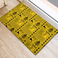 Papua New Guinea Heritage Motif Rubber Doormat Yellow Version LT05 - Polynesian Pride