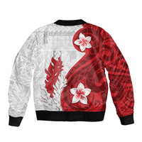 Samoa Teuila 2024 Sleeve Zip Bomber Jacket Samoan Siapo Pattern Red Version