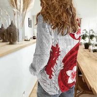 Samoa Teuila 2024 Women Casual Shirt Samoan Siapo Pattern Red Version