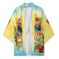Aloha Hawaii Turtle Kimono Retro Style LT05 Unisex Beige - Polynesian Pride