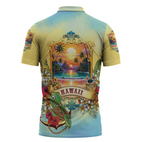 Aloha Hawaii Turtle Zipper Polo Shirt Retro Style - Polynesian Pride