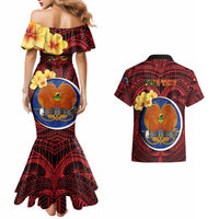 Personalized Papua New Guinea Gulf Province Couples Matching Mermaid Dress and Hawaiian Shirt Mix Coat Of Arms Polynesian Pattern LT05 - Polynesian Pride