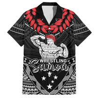Custom Samoa Wrestling Family Matching Long Sleeve Bodycon Dress and Hawaiian Shirt Samoan Wrestler Ulafala Style LT05 Dad's Shirt - Short Sleeve Black - Polynesian Pride