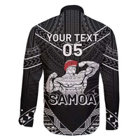 Custom Samoa Wrestling Family Matching Off Shoulder Maxi Dress and Hawaiian Shirt Samoan Wrestler Ulafala Style