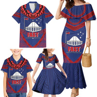 Personalised FAST Party Samoa Family Matching Mermaid Dress and Hawaiian Shirt Samoan Coat Of Arms Ulafala Style LT05 - Polynesian Pride