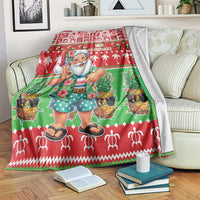 Mele Kalikimaka Hawaii Christmas Blanket Funny Santa 67 Gen Alpha Slang LT05 Red - Polynesian Pride