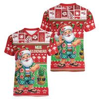 Mele Kalikimaka Hawaii Christmas Women V-Neck T-Shirt Funny Santa 67 Gen Alpha Slang - Polynesian Pride