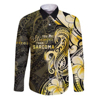Sarcoma Awareness Family Matching Off The Shoulder Long Sleeve Dress and Hawaiian Shirt You Are Stronger Than Sarcoma