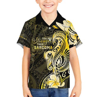 Sarcoma Awareness Family Matching Off Shoulder Short Dress and Hawaiian Shirt You Are Stronger Than Sarcoma