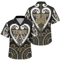 Custom Aotearoa Waikato Tainui Family Matching Puletasi and Hawaiian Shirt Maori Tribal Pattern LT05 Son's Shirt Dark Yellow - Polynesian Pride