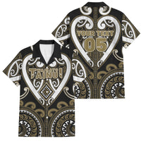 Custom Aotearoa Waikato Tainui Family Matching Summer Maxi Dress and Hawaiian Shirt Maori Tribal Pattern LT05 Dad's Shirt - Short Sleeve Dark Yellow - Polynesian Pride