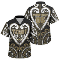 Custom Aotearoa Waikato Tainui Family Matching Summer Maxi Dress and Hawaiian Shirt Maori Tribal Pattern LT05 Son's Shirt Dark Yellow - Polynesian Pride