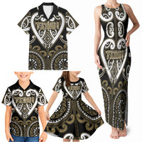 Custom Aotearoa Waikato Tainui Family Matching Tank Maxi Dress and Hawaiian Shirt Maori Tribal Pattern LT05 - Polynesian Pride