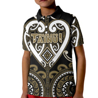 Custom Aotearoa Waikato Tainui Kid Polo Shirt Maori Tribal Pattern