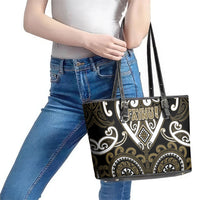 Aotearoa Waikato Tainui Leather Tote Bag Maori Tribal Pattern