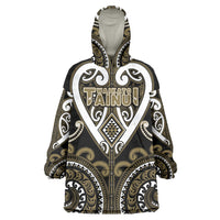 Custom Aotearoa Waikato Tainui Wearable Blanket Hoodie Maori Tribal Pattern