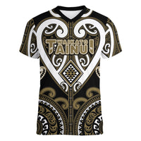 Custom Aotearoa Waikato Tainui Women V-Neck T-Shirt Maori Tribal Pattern