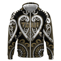 Custom Aotearoa Waikato Tainui Zip Hoodie Maori Tribal Pattern