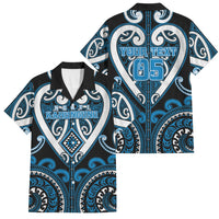 Custom Aotearoa Ngati Kahungunu Family Matching Mermaid Dress and Hawaiian Shirt Maori Tribal Pattern LT05 Dad's Shirt - Short Sleeve Blue - Polynesian Pride
