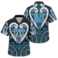 Custom Aotearoa Ngati Kahungunu Family Matching Mermaid Dress and Hawaiian Shirt Maori Tribal Pattern LT05 Son's Shirt Blue - Polynesian Pride