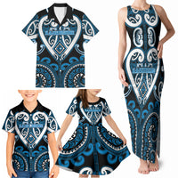 Custom Aotearoa Ngati Kahungunu Family Matching Tank Maxi Dress and Hawaiian Shirt Maori Tribal Pattern LT05 - Polynesian Pride