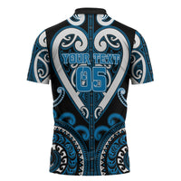 Custom Aotearoa Ngati Kahungunu Zipper Polo Shirt Maori Tribal Pattern LT05 - Polynesian Pride