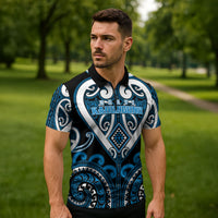 Custom Aotearoa Ngati Kahungunu Zipper Polo Shirt Maori Tribal Pattern LT05 - Polynesian Pride