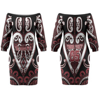 Custom Aotearoa Te Arawa Couples Matching Off The Shoulder Long Sleeve Dress and Hawaiian Shirt Maori Tribal Pattern