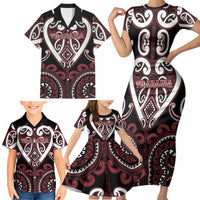 Custom Aotearoa Te Arawa Family Matching Short Sleeve Bodycon Dress and Hawaiian Shirt Maori Tribal Pattern LT05 - Polynesian Pride