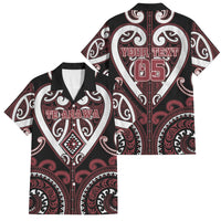 Custom Aotearoa Te Arawa Family Matching Short Sleeve Bodycon Dress and Hawaiian Shirt Maori Tribal Pattern LT05 Dad's Shirt - Short Sleeve Red - Polynesian Pride