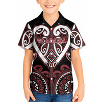 Custom Aotearoa Te Arawa Kid Hawaiian Shirt Maori Tribal Pattern LT05 Kid Red - Polynesian Pride