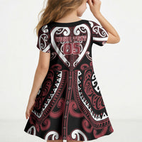 Custom Aotearoa Te Arawa Kid Short Sleeve Dress Maori Tribal Pattern LT05 - Polynesian Pride