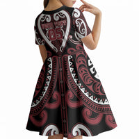 Custom Aotearoa Te Arawa Kid Short Sleeve Dress Maori Tribal Pattern LT05 - Polynesian Pride